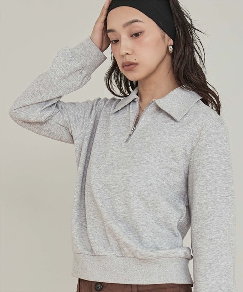 miette（ミエット）の「襟付き裏毛プルオーバー（Tシャツ/カットソー・レディース・ブラック/ライトグレー/ネイビー・S/M）」の11枚目の写真