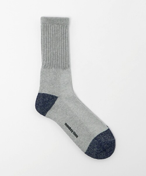 MONKEY TIME(モンキータイム)の「ルーズ リブ ソックス(ソックス/靴下・メンズ・グレー系/ホワイト・FREE)」の1枚目の写真