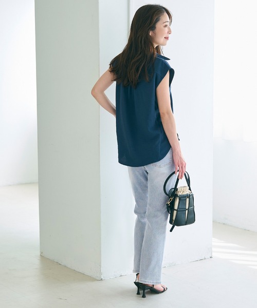 coca(coca)(コカ)の「セミフレア9分丈デニムパンツ(デニムパンツ・レディース・ライトブルー/ブラック・S/L/M)」の21枚目の写真