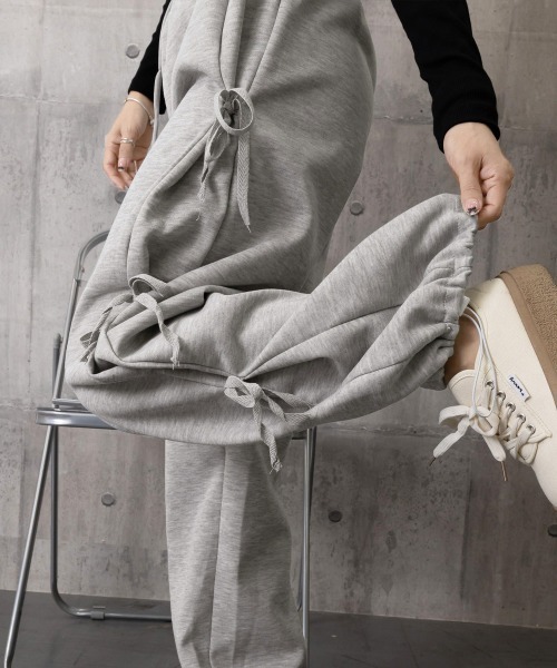 Miniministore(ミニミニストア)の「スウェットパンツサイドリボンワイドパンツ(スウェットパンツ・レディース・サーモンピンク/グレー・L/M)」の17枚目の写真