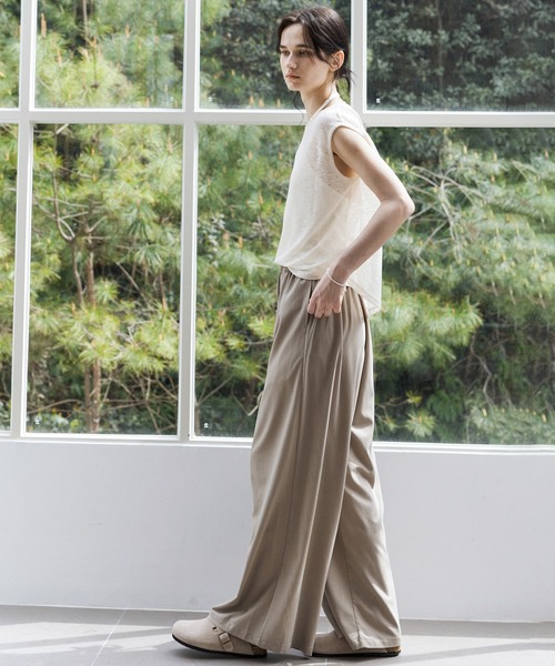 ブラウス シャツ 「tageechita」アシンメトリーネック シアー ノースリーブブラウス レディース セール】【tageechita】アシンメトリーネック シアー