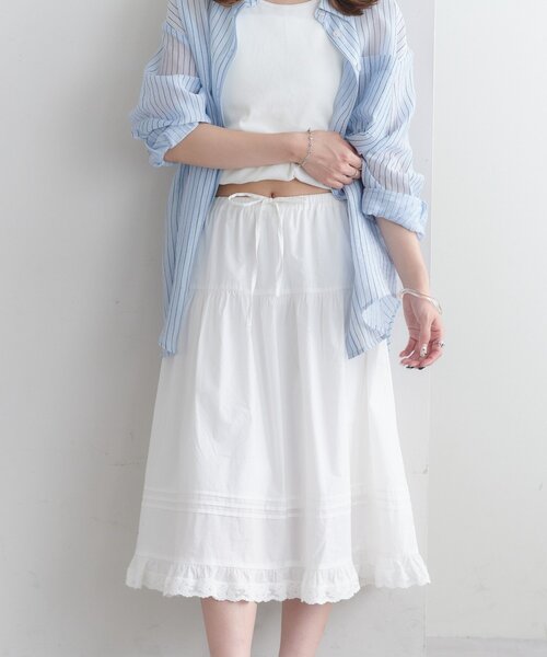 セール】《2サイズ展開!》【umm.】ピンタックレースフレア