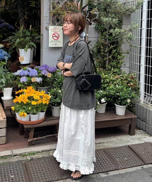 セール】《2サイズ展開!》【umm.】ピンタックレースフレア