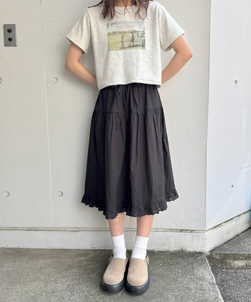セール】《2サイズ展開!》【umm.】ピンタックレースフレア