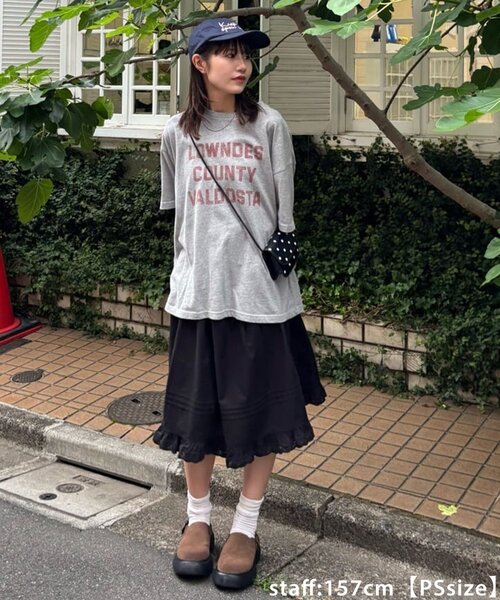 DISCOAT(ディスコート)の「《2サイズ展開!》【umm.】ピンタックレースフレアスカート(スカート・レディース・オフホワイト/ブラック・MEDIUM/SHORT)」の11枚目の写真