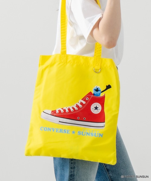 CONVERSE（コンバース）の「【CONVERSE/コンバース】SUNSUN FLAT TOTE BAG　パペットスンスン コラボバッグ（トートバッグ・レディース・ブラック/ピンク/イエロー/ブルー/アイボリー・FREE）」の22枚目の写真