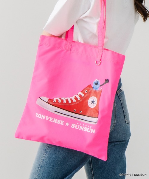CONVERSE（コンバース）の「【CONVERSE/コンバース】SUNSUN FLAT TOTE BAG　パペットスンスン コラボバッグ（トートバッグ・レディース・ブラック/ピンク/イエロー/ブルー/アイボリー・FREE）」の20枚目の写真