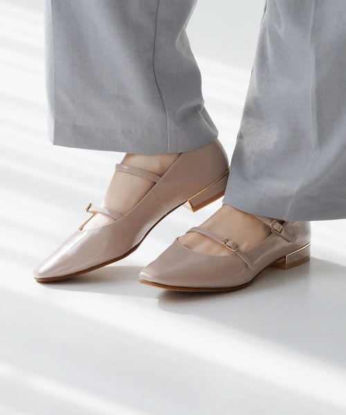 HIMIKO(ヒミコ)の「【HIMIKO】ダブルベルトローヒールメリージェーンパンプス/651313(パンプス・レディース・ガンメタ/ダークブラウン/ブラック/プラチナム/ライトピンク・24.0cm/23.5cm/25.5cm/23.0cm/22.5cm/22.0cm/21.5cm/26.5cm/26.0cm/25.0cm/24.5cm)」の3枚目の写真