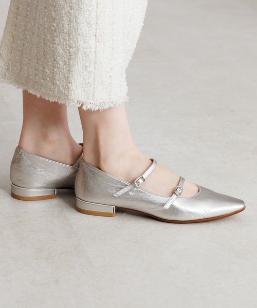 HIMIKO(ヒミコ)の「【HIMIKO】ダブルベルトローヒールメリージェーンパンプス/651313(パンプス・レディース・ガンメタ/ダークブラウン/ブラック/プラチナム/ライトピンク・24.0cm/23.5cm/25.5cm/23.0cm/22.5cm/22.0cm/21.5cm/26.5cm/26.0cm/25.0cm/24.5cm)」の4枚目の写真