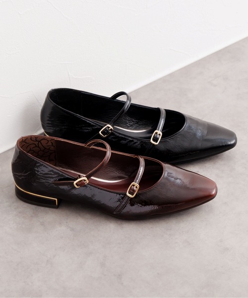 HIMIKO(ヒミコ)の「【HIMIKO】ダブルベルトローヒールメリージェーンパンプス/651313(パンプス・レディース・ガンメタ/ダークブラウン/ブラック/プラチナム/ライトピンク・24.0cm/23.5cm/25.5cm/23.0cm/22.5cm/22.0cm/21.5cm/26.5cm/26.0cm/25.0cm/24.5cm)」の16枚目の写真