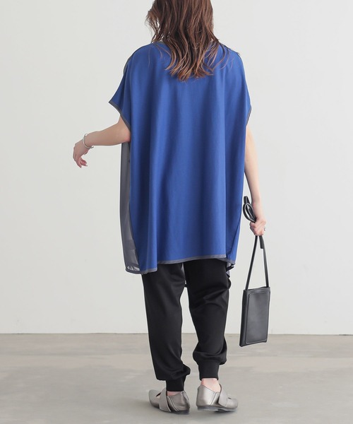 n'OrLABEL(ノアールレーベル)の「異素材ドレープカットソーチュニック(Tシャツ/カットソー・レディース・ブルー/ブラック/ライトグレー・FREE)」の13枚目の写真