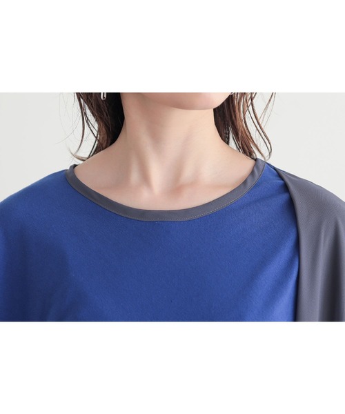 n'OrLABEL(ノアールレーベル)の「異素材ドレープカットソーチュニック(Tシャツ/カットソー・レディース・ブルー/ブラック/ライトグレー・FREE)」の14枚目の写真