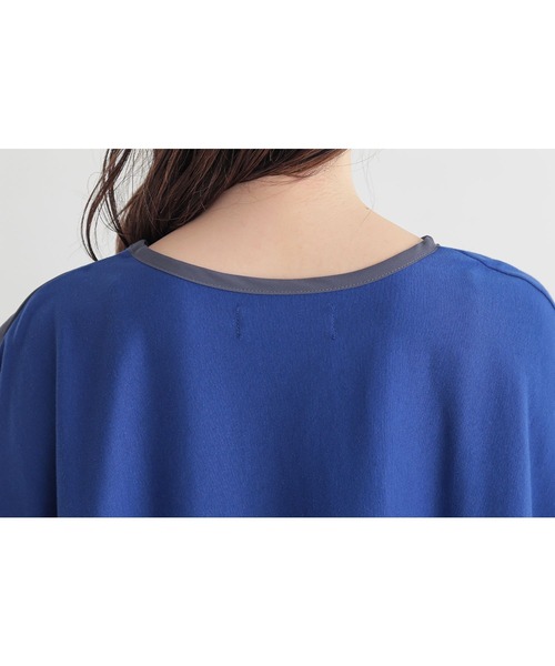 n'OrLABEL(ノアールレーベル)の「異素材ドレープカットソーチュニック(Tシャツ/カットソー・レディース・ブルー/ブラック/ライトグレー・FREE)」の15枚目の写真
