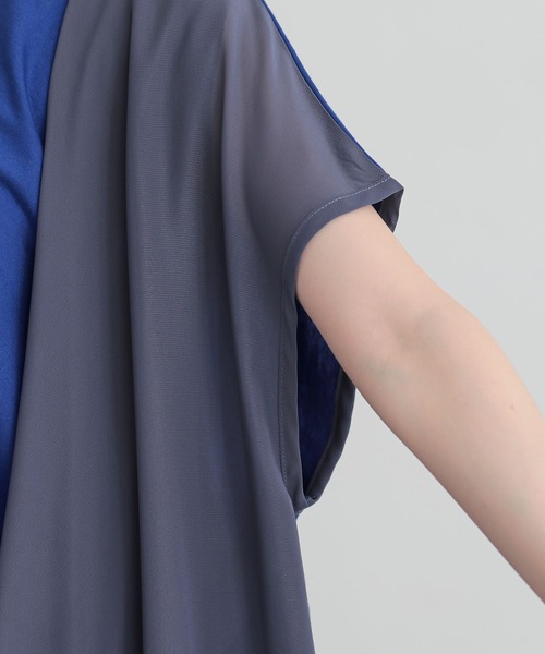 n'OrLABEL(ノアールレーベル)の「異素材ドレープカットソーチュニック(Tシャツ/カットソー・レディース・ブルー/ブラック/ライトグレー・FREE)」の16枚目の写真