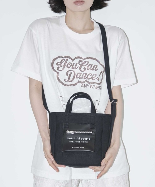 beautiful people(ビューティフルピープル)の「【beautiful people/ビューティフルピープル】別注 Logo Leather Pocket Mini Tote Bag/ロゴレザーポケットミニトートショルダーバッグ(ショルダーバッグ・レディース・ブラック・FREE)」の7枚目の写真
