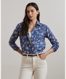 LAUREN RALPH LAUREN / ローレン ラルフ ローレン クラシック フィット プリント シフォン シャツ セール】 クラシック フィット プリント シフォン タイネック