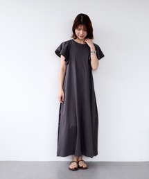 Jines | コットンシルケット天竺サイド切替ワンピース(ワンピース)