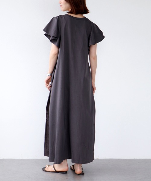 Jines（ジネス）の「コットンシルケット天竺サイド切替ワンピース（ワンピース・レディース・レッド/チャコールグレー/ブラック・38）」の19枚目の写真