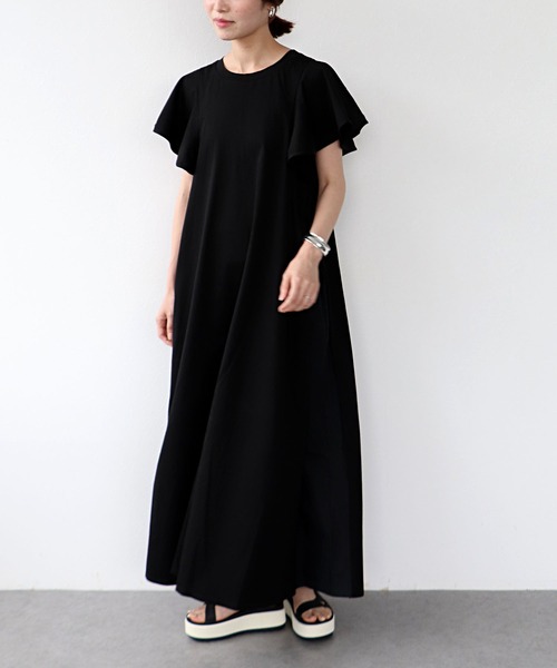 Jines（ジネス）の「コットンシルケット天竺サイド切替ワンピース（ワンピース・レディース・レッド/チャコールグレー/ブラック・38）」の17枚目の写真