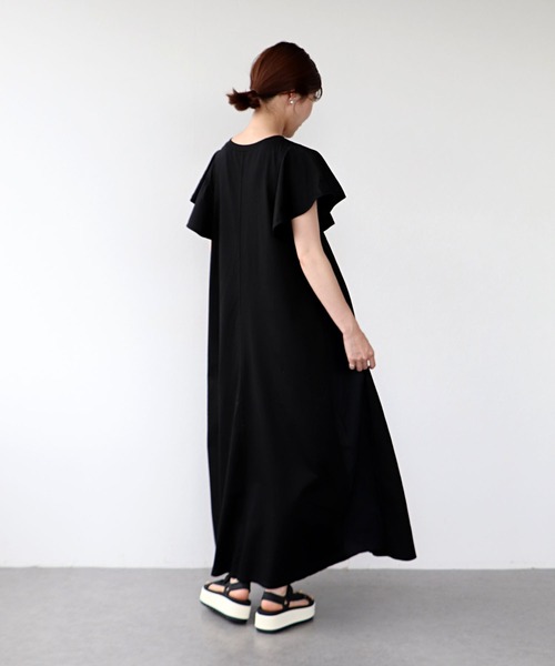 Jines（ジネス）の「コットンシルケット天竺サイド切替ワンピース（ワンピース・レディース・レッド/チャコールグレー/ブラック・38）」の16枚目の写真