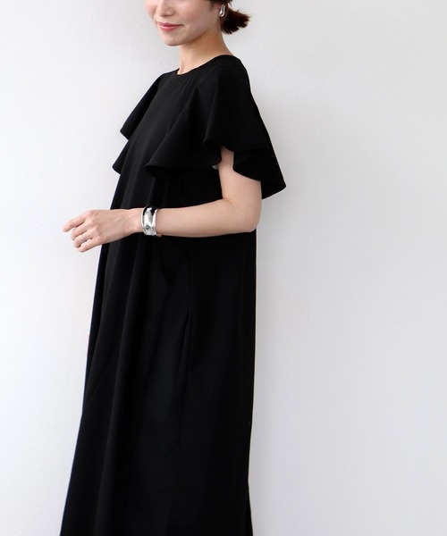 Jines（ジネス）の「コットンシルケット天竺サイド切替ワンピース（ワンピース・レディース・レッド/チャコールグレー/ブラック・38）」の15枚目の写真