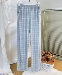 plantation パンツ　青チェック plantation パンツ 青チェック パンツ（ブルー・ネイビー/青色系