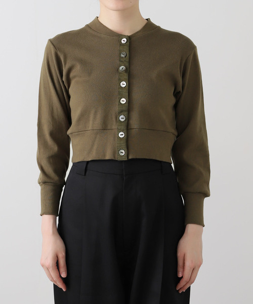 EDIT. FOR LULU（エディットフォールル）の「petiteLULU フライスショートカーディガン（カーディガン/ボレロ・レディース・ホワイト/カーキ・FREE）」の11枚目の写真