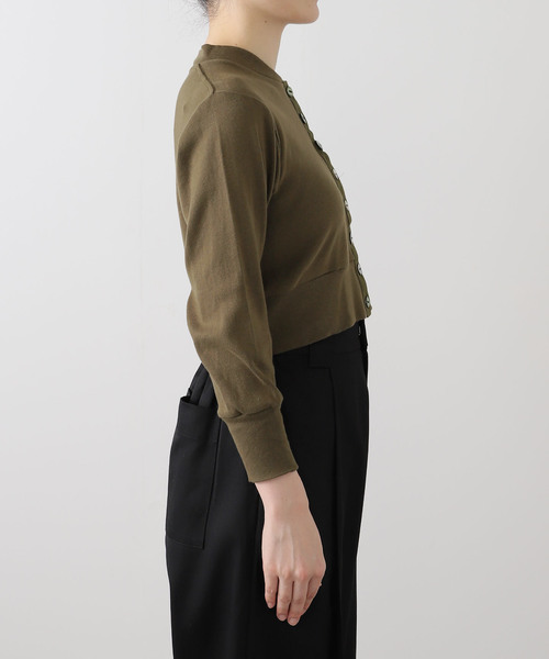 EDIT. FOR LULU（エディットフォールル）の「petiteLULU フライスショートカーディガン（カーディガン/ボレロ・レディース・ホワイト/カーキ・FREE）」の8枚目の写真