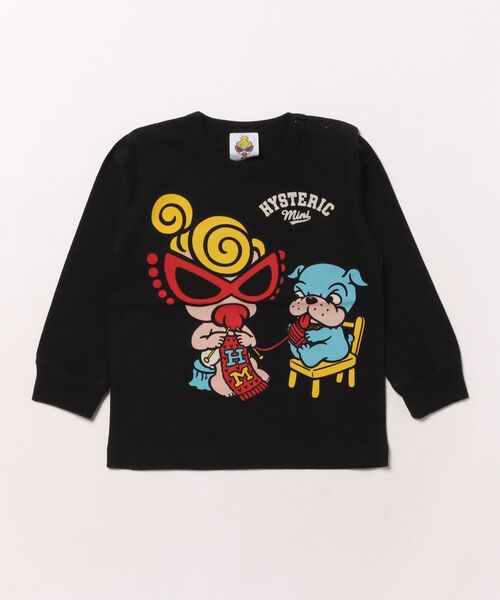 HYSTERIC MINI（ヒステリックミニ）の「KNIT WITH MINI&BB 長袖Tシャツ（Tシャツ/カットソー・キッズ・ホワイト/レッド/ブラック・90）」の3枚目の写真