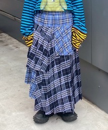 Candy Stripper | OVERLAP CHECK PLEATS スカート(スカート)