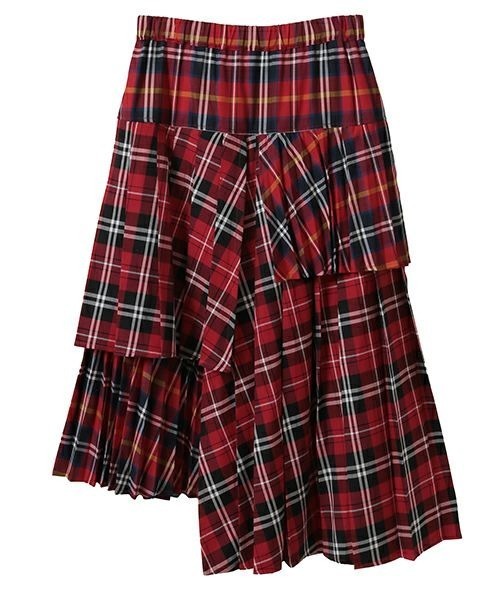 セール】OVERLAP CHECK PLEATS スカート（スカート）｜Candy Stripper