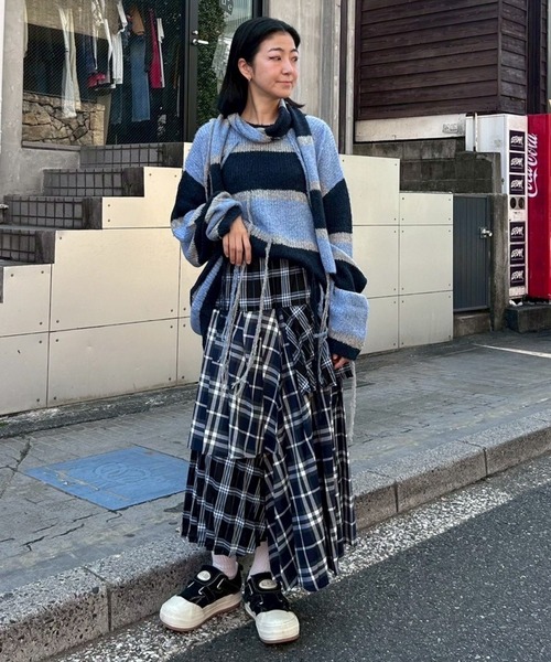 セール】OVERLAP CHECK PLEATS スカート（スカート）｜Candy Stripper