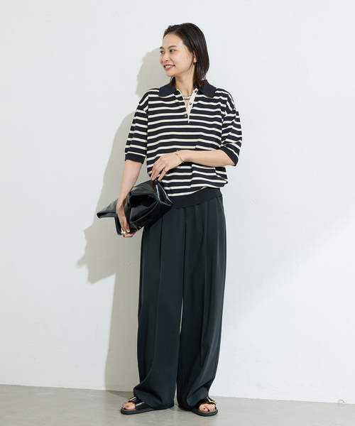 JOURNAL STANDARD（ジャーナルスタンダード）の「【&FUNCTION】 【接触冷感・UVカット】ポロシャツ（ニット/セーター・レディース・ブラック/ネイビー・FREE）」の17枚目の写真