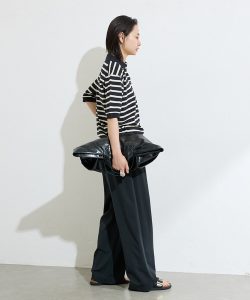 JOURNAL STANDARD（ジャーナルスタンダード）の「【&FUNCTION】 【接触冷感・UVカット】ポロシャツ（ニット/セーター・レディース・ブラック/ネイビー・FREE）」の19枚目の写真
