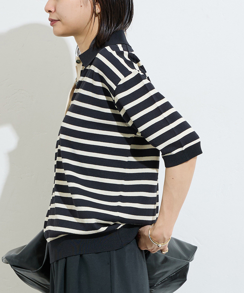 JOURNAL STANDARD（ジャーナルスタンダード）の「【&FUNCTION】 【接触冷感・UVカット】ポロシャツ（ニット/セーター・レディース・ブラック/ネイビー・FREE）」の22枚目の写真