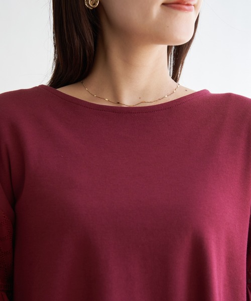 ikka（イッカ）の「【親子コーデ】袖キカレース切り替えプルオーバー（Tシャツ/カットソー・レディース・ワイン/ブラック/オフホワイト・L/M/S）」の20枚目の写真