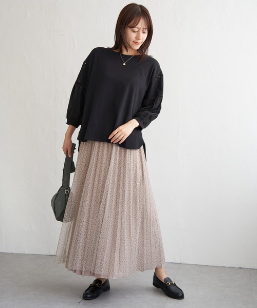 ikka（イッカ）の「【親子コーデ】袖キカレース切り替えプルオーバー（Tシャツ/カットソー・レディース・ワイン/ブラック/オフホワイト・L/M/S）」の14枚目の写真