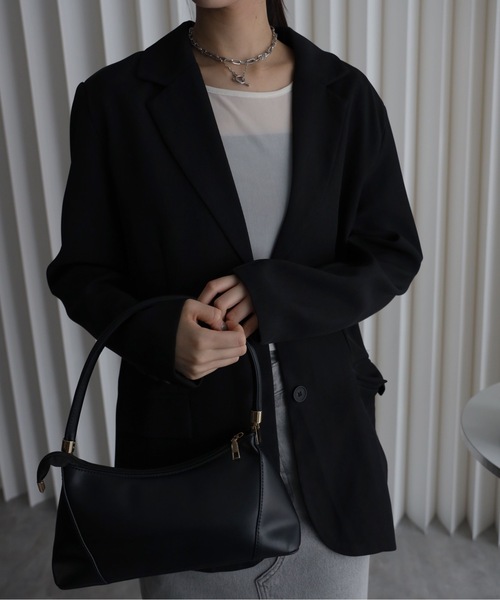 YENNA（イェンナ）の「バックシャンテーラードジャケット（テーラードジャケット・レディース・チャコールグレー/ブラック・FREE）」の14枚目の写真