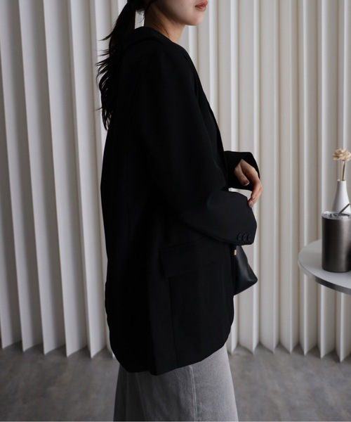 YENNA（イェンナ）の「バックシャンテーラードジャケット（テーラードジャケット・レディース・チャコールグレー/ブラック・FREE）」の13枚目の写真