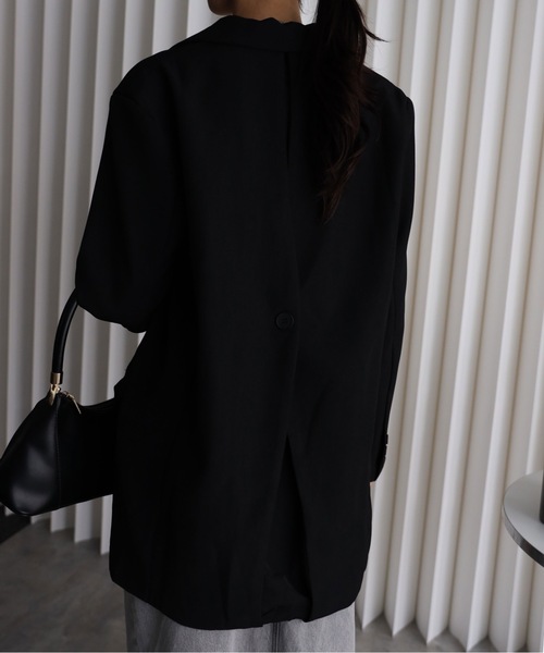 YENNA（イェンナ）の「バックシャンテーラードジャケット（テーラードジャケット・レディース・チャコールグレー/ブラック・FREE）」の12枚目の写真