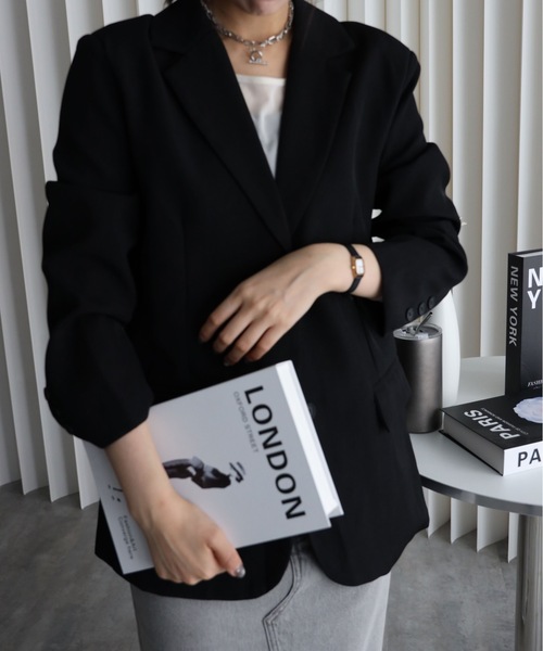 YENNA（イェンナ）の「バックシャンテーラードジャケット（テーラードジャケット・レディース・チャコールグレー/ブラック・FREE）」の17枚目の写真