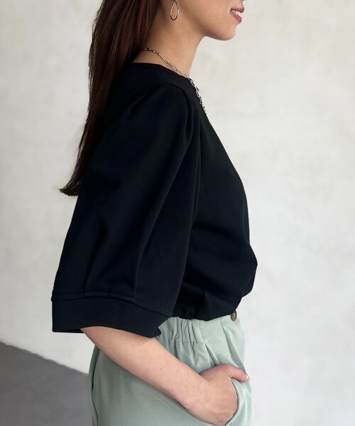 Chez toi（シェトワ）の「パフ5分袖スウェット（Tシャツ/カットソー・レディース・ピンク/グレー/ブラック・FREE）」の21枚目の写真