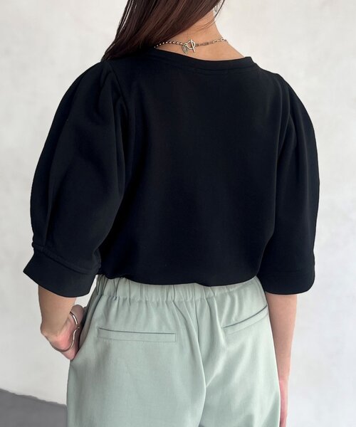 Chez toi（シェトワ）の「パフ5分袖スウェット（Tシャツ/カットソー・レディース・ピンク/グレー/ブラック・FREE）」の22枚目の写真