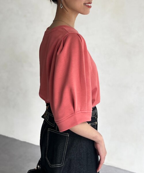 Chez toi（シェトワ）の「パフ5分袖スウェット（Tシャツ/カットソー・レディース・ピンク/グレー/ブラック・FREE）」の6枚目の写真