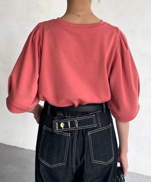 Chez toi（シェトワ）の「パフ5分袖スウェット（Tシャツ/カットソー・レディース・ピンク/グレー/ブラック・FREE）」の7枚目の写真