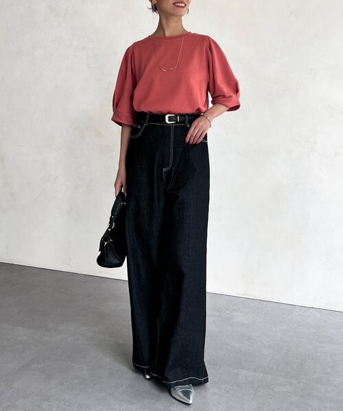 Chez toi（シェトワ）の「パフ5分袖スウェット（Tシャツ/カットソー・レディース・ピンク/グレー/ブラック・FREE）」の8枚目の写真