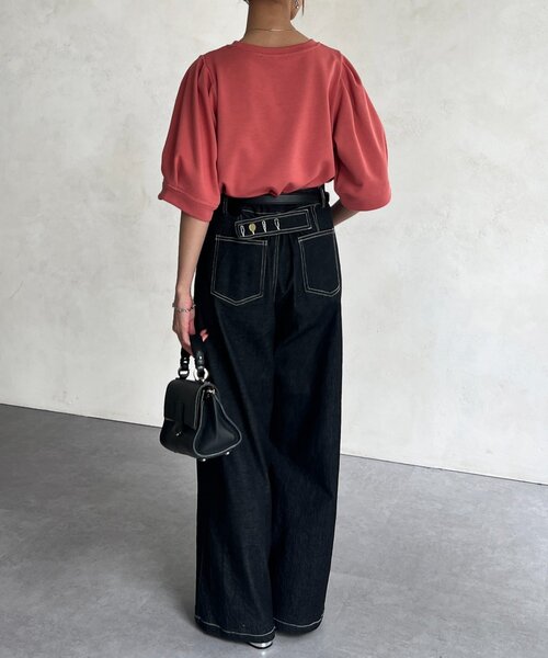 Chez toi（シェトワ）の「パフ5分袖スウェット（Tシャツ/カットソー・レディース・ピンク/グレー/ブラック・FREE）」の10枚目の写真