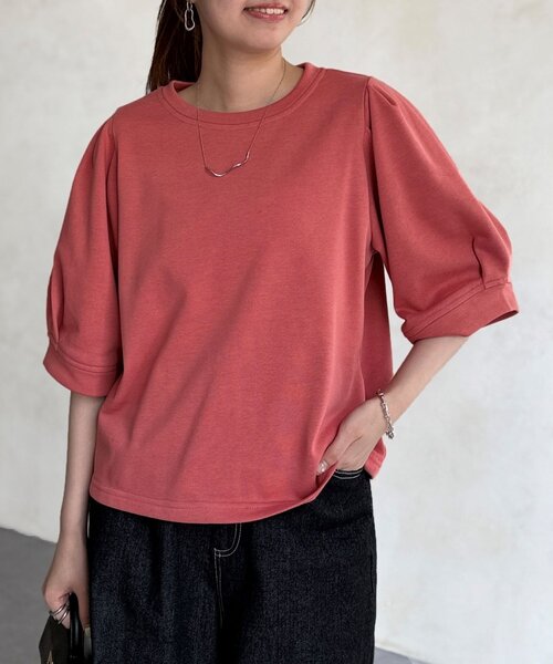 Chez toi（シェトワ）の「パフ5分袖スウェット（Tシャツ/カットソー・レディース・ピンク/グレー/ブラック・FREE）」の11枚目の写真