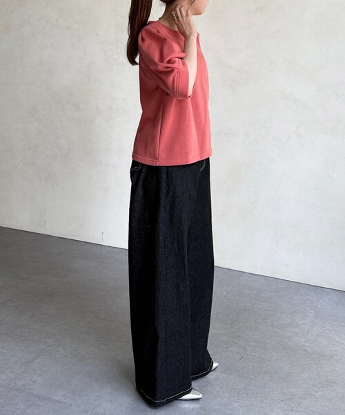 Chez toi（シェトワ）の「パフ5分袖スウェット（Tシャツ/カットソー・レディース・ピンク/グレー/ブラック・FREE）」の15枚目の写真