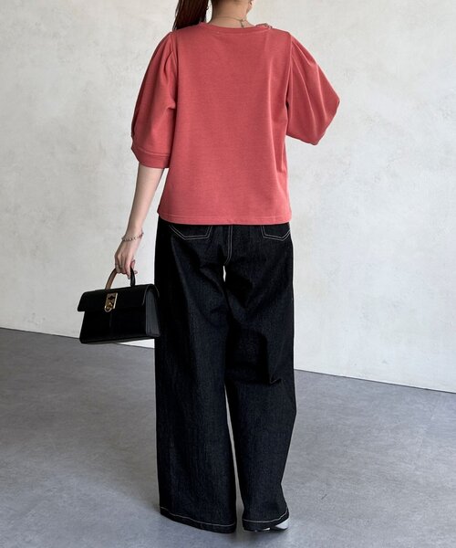 Chez toi（シェトワ）の「パフ5分袖スウェット（Tシャツ/カットソー・レディース・ピンク/グレー/ブラック・FREE）」の16枚目の写真